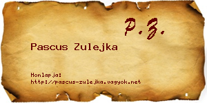Pascus Zulejka névjegykártya
